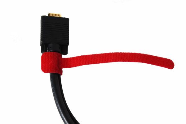25ft Hook and Loop Tape Cable Ties Red - Cable Tying Solutions